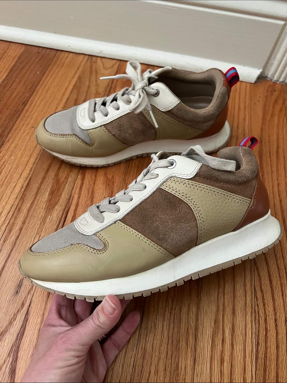 J. McLaughlin Emerson Sneaker Golden Caramel Suede Size 7 / eu 37